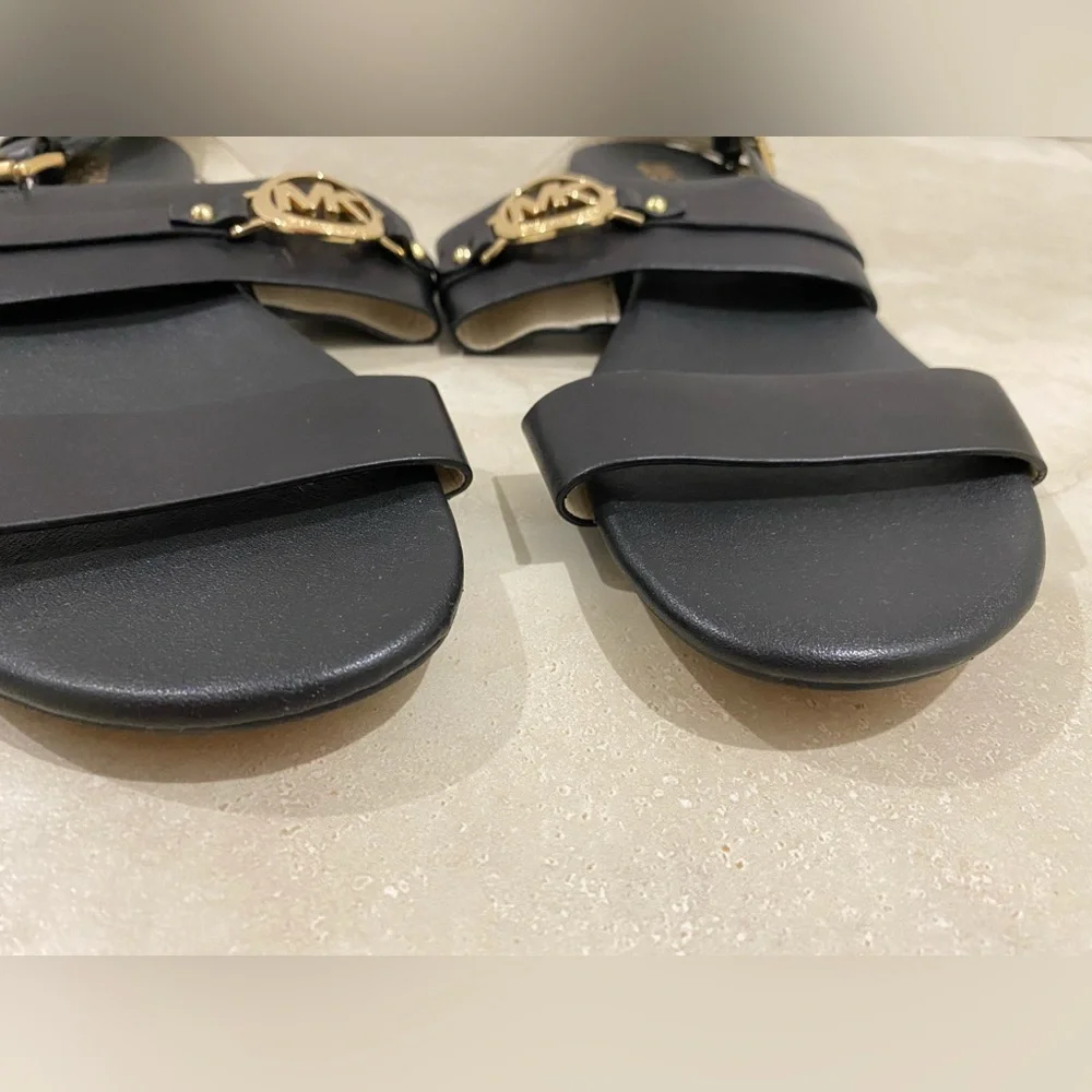 MICHAEL KORS Molly Flat Sandals BLACK Size:9.5 Aus - Picture 5 of 10
